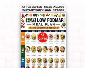 低FODMAP食プラン｜印刷可能｜過敏性腸症候群（IBS）食ガイド｜デジタルダウンロード