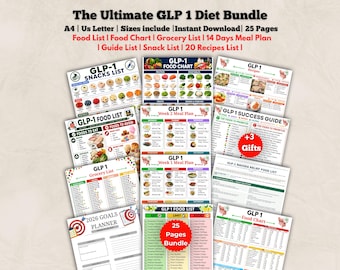 GLP 1 Food List Bundle | Fillable & Printable | Appetite Control Guide | Digital Download
