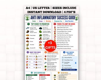 Anti Inflammatory Guide | Printable |  Inflammatory Food List | Digital Download