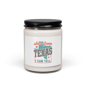 Texas Pride Soy Candle | Scented 9oz Jar Candle, USA Made.