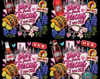 She's From Texas, I Can Tell Pink, digitale png-download