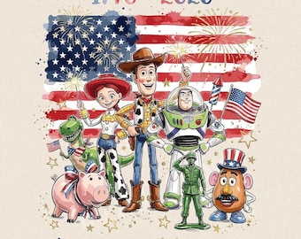USA 250th Anniversary Toy Story  Patriotic 4th of July Shirt, Woody Buzz America 1776 2026 PNG t-shirt mug