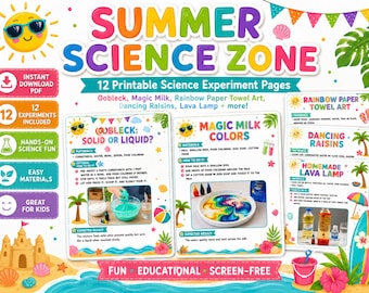 12 druckbare wissenschaftliche Sommerexperimente für Kinder, MINT-Aktivitäten (PDF-Download)