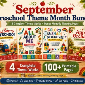 September Preschool Lesson Plans & Activities Bundle | 4-Week Printable Theme Curriculum