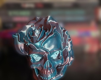 Cráneo rosa iridiscente