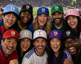 Wereldbeker 2026 pet met platte rand, premium geborduurde baseballpet voor voetbalfan, uniseks hiphoptruckerhoed, zomer ademende sportgaaspet