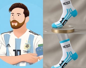 Calcetines de fútbol Messi Argentina 10, calcetines de fútbol Ronaldo Portugal 7, regalo para fans de Mbappé, Neymar y Müller, calcetines deportivos de algodón premium