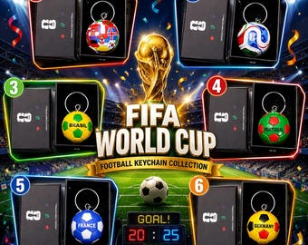 Sleutelhanger WK voetbal 2026, sleutelhanger internationale vlaggen voetbal, cadeau Messi Ronaldo voetbalfan, sportcadeau voor vriend echtgenoot, vader