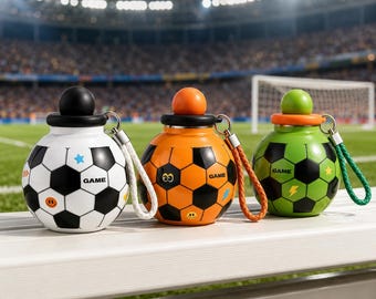 Fußball-Wasserflasche, Edelstahl-Thermoflasche 316, Spieltag-Trinkgeschirr