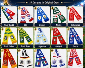 International Football Fan Scarf, World Cup Country Flag Muffler, Commemorative Soccer Team Wrap, Football Club Supporters Souvenir