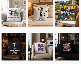 World Cup 2026 Throw Pillow, Soccer Mascot Cushion, Football Watch Party Decor, World Cup Fan Merchandise, Cozy Soccer Lounge Pillow