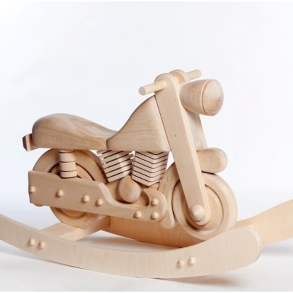 Wooden Rocking Motorcycle, UNPAINTED Rocker Motorcycle, Wooden Rocking Toy, Motorcycle for Children, Children Motorcycle