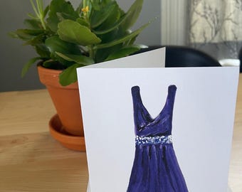 Vintage Blue Evening Dress Card