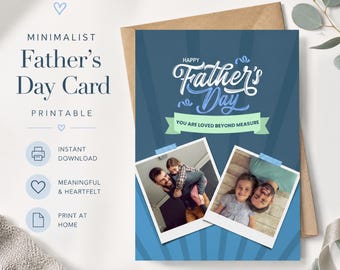 Tarjeta minimalista para el Día del Padre (imprimible) / Tarjeta emotiva para papá / Tarjeta para el mejor papá / Tarjeta del primer Día del Padre de parte de su hija