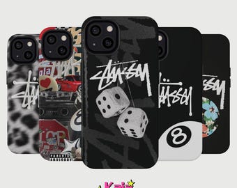 Stussy Inspired Phone Case, Y2K Streetwear Graffiti Cover, Hypebeast MagSafe Case for iPhone 17 16 15, Samsung S26 S25