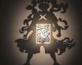 Lámpara proyector de sombras de anime, luz de proyección de manga, decoración de siluetas LED, arte para la habitación de Monkey Luffy