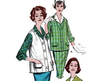 Butterick Sewing Pattern Maternity Blouse Skirt Vest Jacket Retro Fashion 1950s Size 14 Bust 34