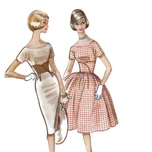 McCall's 5816 Sewing Pattern Vintage 1950s Rockabilly Swing Era Wiggle Dress Full Circle Skirt Fitted Bodice Size 11 image 1