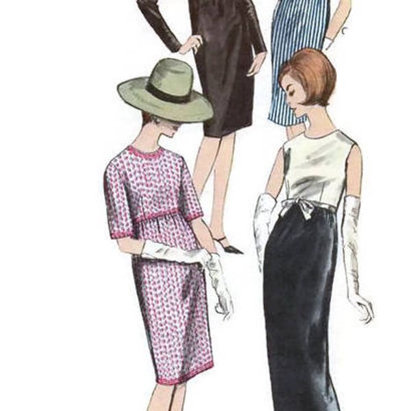 Vogue 6310 Sewing Pattern 1960s Wiggle Dress Fitted Gown Empire Waist Size 12 Bust 32 Retro Mod Fashion