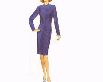 Butterick Sewing Pattern Modern Style Classic Wrap Dress Designer Fashion Standing Collar Uncut FF Bust 34