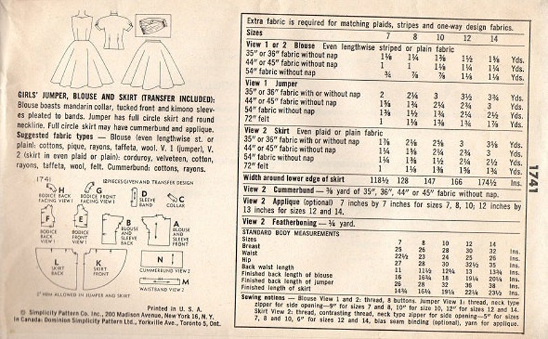 Simplicity 1741 Sewing Pattern Retro 50s School Girl Full Circle Skirt Swing Dress Cummerbund Waist Jumper Pleated Blouse Size 12 Rockabilly image 3