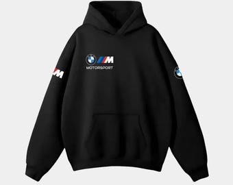 Felpa con cappuccio grafica BMW M Motorsport – Abbigliamento unisex per appassionati di auto