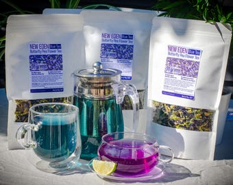 Té de flor de guisante azul mariposa / Ingrediente herbal mágico que cambia de color (50 gramos)