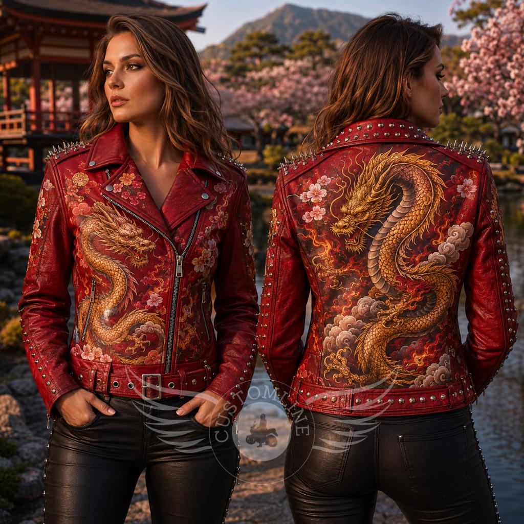 Dragon Leather Motorcycle Jacket - Etsy