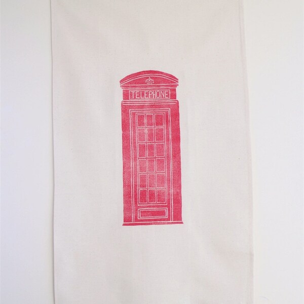 Phone Box Tea Towel - British Red London Telephone Box Dish Cloth