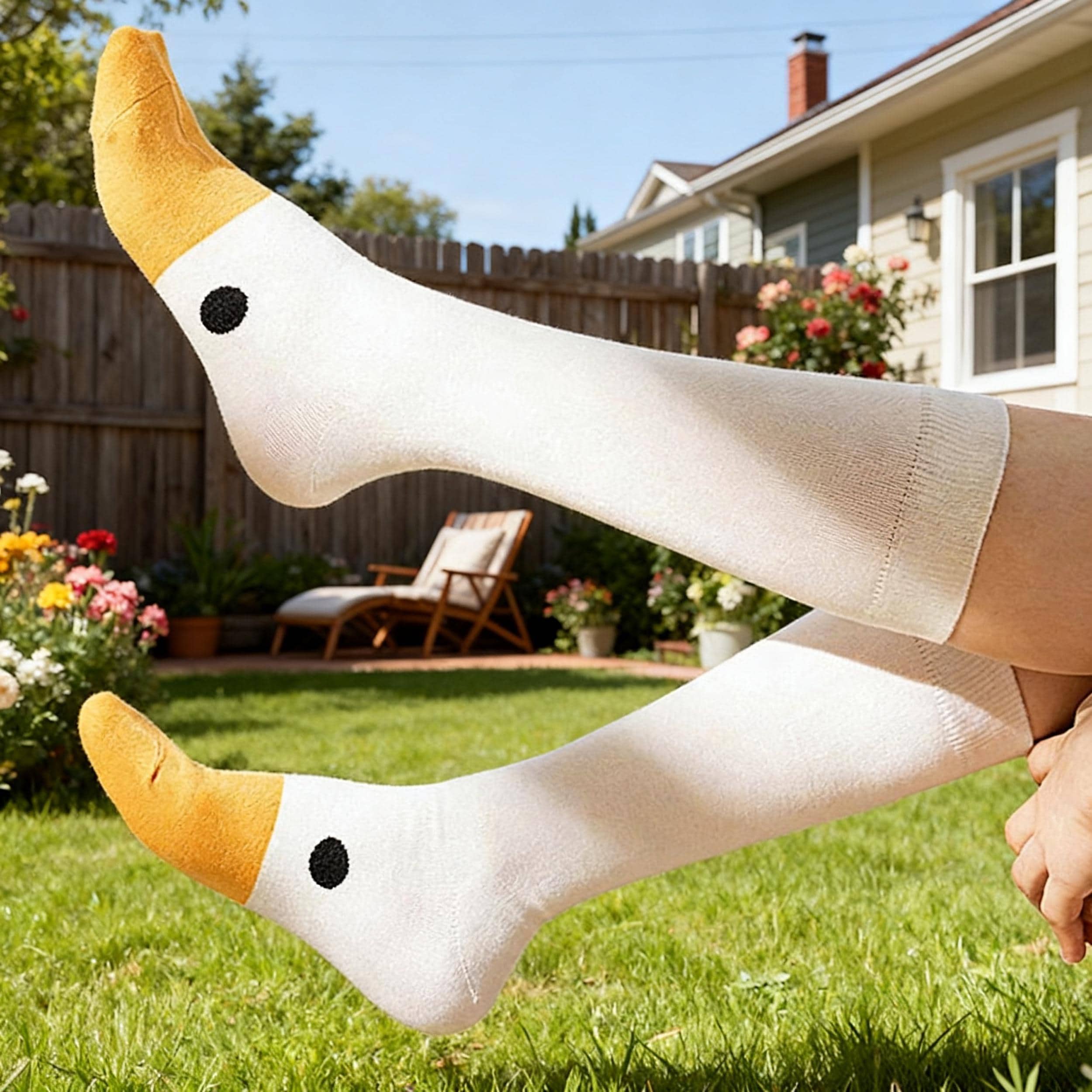 Funny Goose Head Socks, Novelty Animal Crew Socks for Men Women
