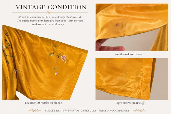 Japanese Kimono Men's Silk Kimono Robe Made in Japan Gold Embroidered Floral Traditional Kimono Collectible View 5
