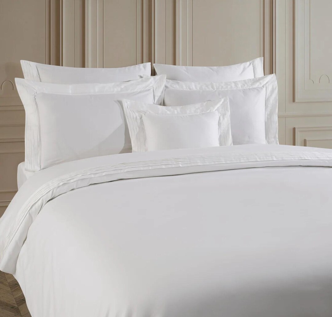 Luxury White Bedding Set | Minimalist Hotel Collection Duvet Cover Set ...