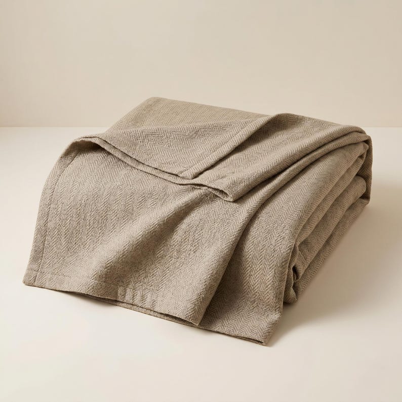 100 % LINEN BED Cover - TAUPE Luxury Linen Beige Bed Cover – Minimalist ...