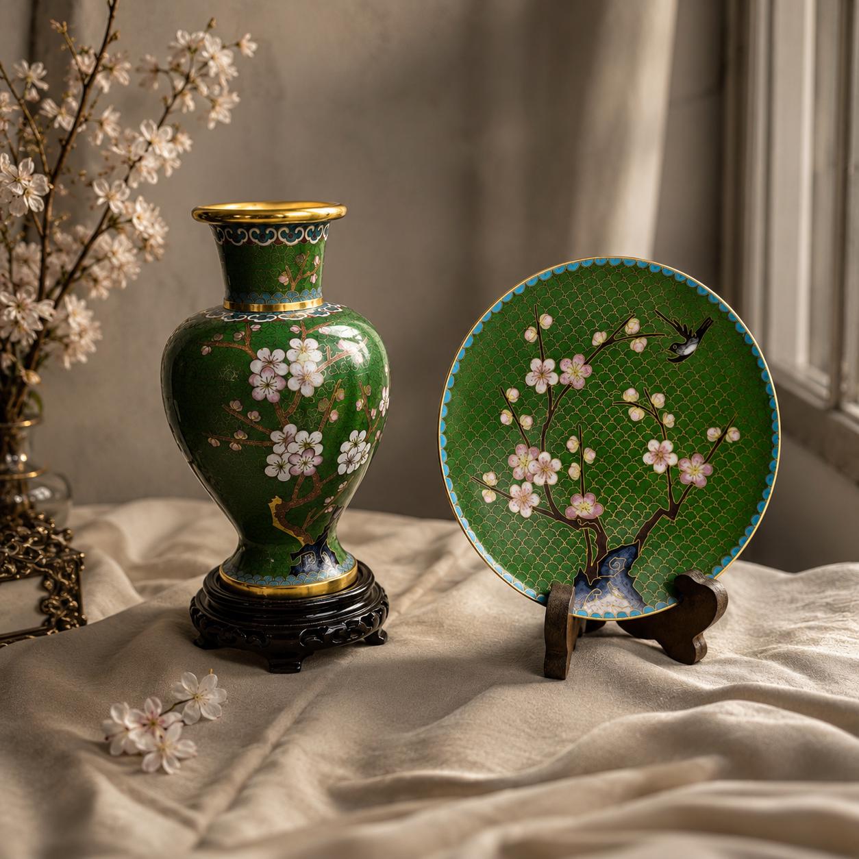 Chinese Vases With Birds Motif - Etsy