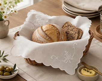 TESSUTO PER IL PANE - Tovaglia rustica per vassoio del pane, rivestimento per cestino del pane, set di tovaglie per vassoio del pane, copertura rustica per cestino del pane, biancheria per il pane da cucina in stile rustico