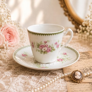 Antique Pink Rose China - Etsy