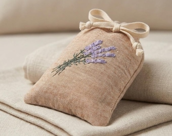 Lavender Sachet Bag, Linen Drawer Freshener, Handmade Lavender Pillow, Natural Closet Fragrance, Aromatherapy Gift, Rustic Home Decor