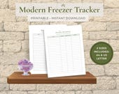 Freezer Inventory Printable, Kitchen Tracker, Minimalist Food Waste Log, Freezer Organization Sheet, Mediterranean, A4 Letter PDF