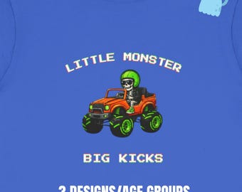 Cool Skeleton Kids Shirt | Baby Skeleton Wagon Bodysuit | Toddler Monster Truck Tee | Youth BMX Bike Shirt | Neon Kicks Matching sibling Tee