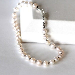 Hand Knotted Pearl Bracelet | White Pearls | Cultured Pearl Bracelet ...