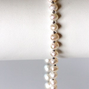 Hand Knotted Pearl Bracelet White Pearls Cultured Pearl - Etsy