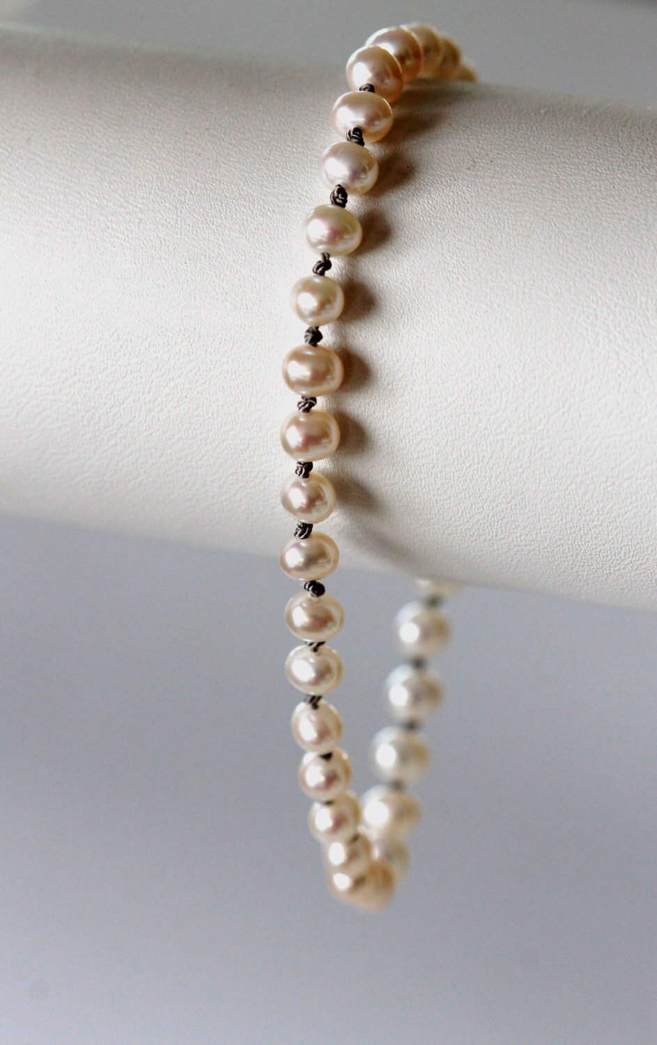 Hand Knotted Pearl Bracelet | White Pearls | Cultured Pearl Bracelet ...