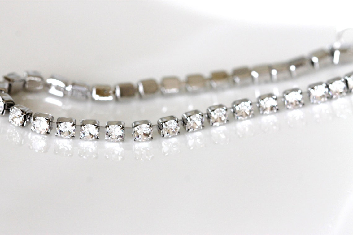 Faux diamond tennis bracelet bridal bracelet vintage style Etsy