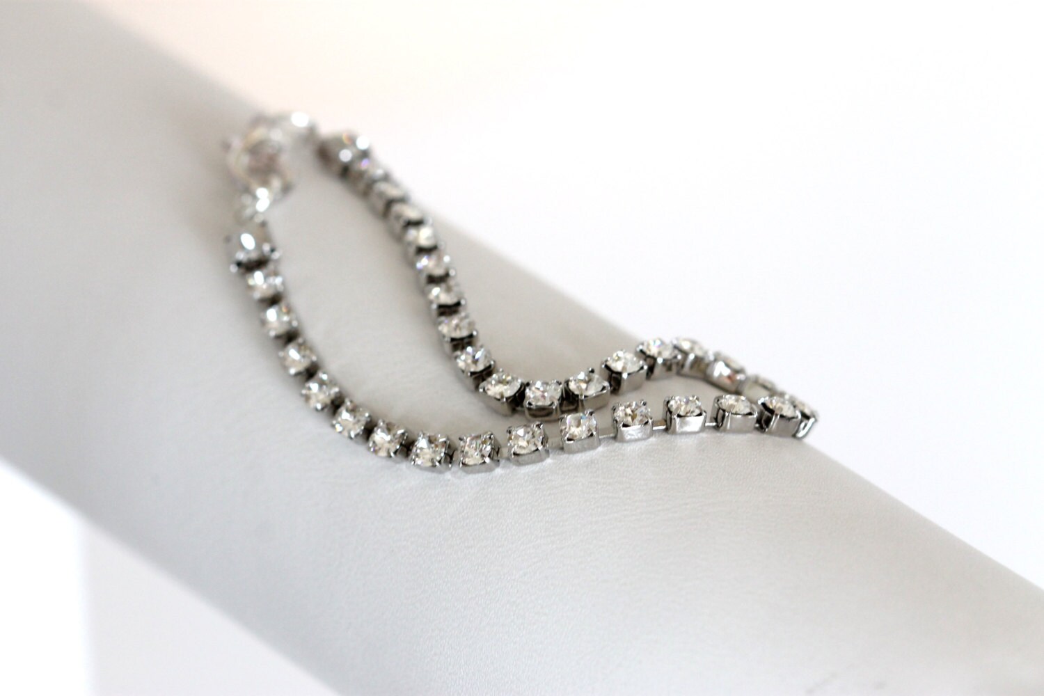 Faux diamond tennis bracelet bridal bracelet vintage style Etsy