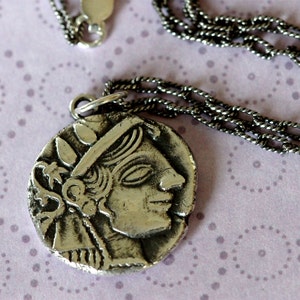 Aphrodite Pendant | Venus de Milo Cameo | Greek Goddess of Love | Silver Roman Coin Pendant | Greek Mythology | Artisan Jewelry | Girlthree