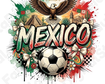 Mexico Eagle Soccer PNG, El Tri Graphic, Football Shirt, World Cup Sublimation Design