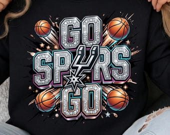 Go Spurs Go PNG SVG PDF, Basketball Fan Shirt Design, Game Day Sublimation