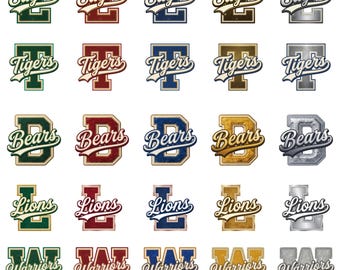 Schoolmascottebundel PNG SVG, teamgeest, Cheer Design, Varsity Letter, sublimatie