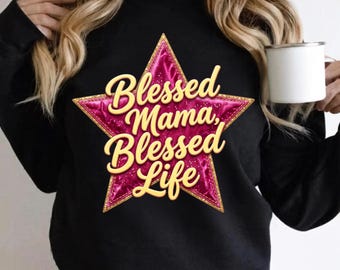Bendita Mamá PNG Fe Maternidad Boutique Camiseta Preppy SVG Descarga Digital Regalo
