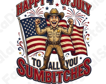 Happy 4th July PNG SVG, Patriotic Cowboy USA Flag Independence Day Design
